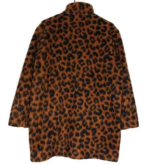 NWT Marine Layer Stephanie Size Medium Cocoon Coat Wool Cheetah Collar Pockets - Picture 4 of 6